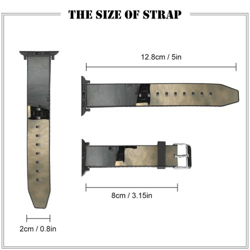 yanfind Watch Strap for Apple Watch Winter Chalet Smog Winter Atmospheric Geological Moutain Landscape Sky Snow Hill Tree_ Compatible with iWatch Series 5 4 3 2 1
