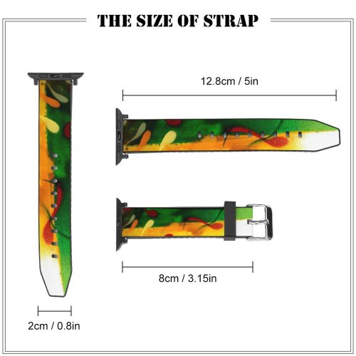 yanfind Watch Strap for Apple Watch Textures Art Grafitty Flowers  Leaf Flower Colorfulness Plant Tulip Compatible with iWatch Series 5 4 3 2 1