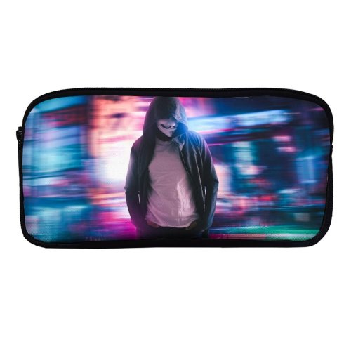 yanfind Pencil Case YHO Ritvikshukla Anonymous Neon City Lights Urban Light Trails Zipper Pens Pouch Bag for Student Office School