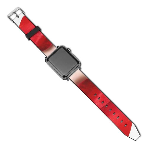 yanfind Watch Strap for Apple Watch Tulip Leaf Petal Lip Carmine Heart Plant Coquelicot Valentine's Flower Compatible with iWatch Series 5 4 3 2 1