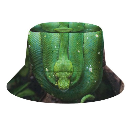 yanfind Adult Fisherman's Hat Python Snake Tree Branch Reptile Coiled Snake Forest Closeup Fishing Fisherman Cap Travel Beach Sun protection