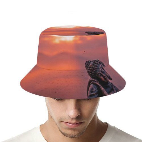 yanfind Adult Fisherman's Hat Cute Statue Sunset Fishing Fisherman Cap Travel Beach Sun protection