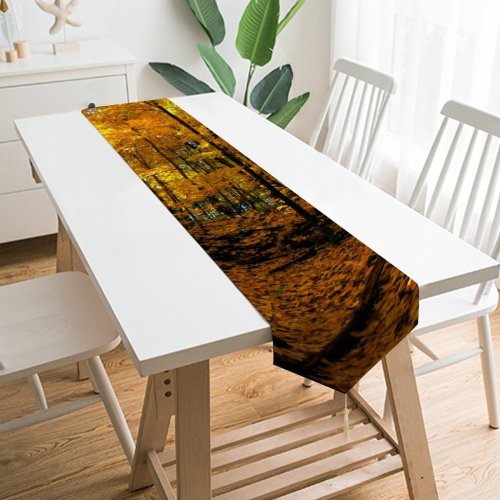 Yanfind Table Runner Tree Leaves Seasons Scene Outdoors Landscape Sun Sunlight Tranquil Autumn Sky Serene Everyday Dining Wedding Party Holiday Home Decor