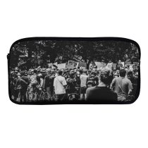 yanfind Pencil Case YHO Images Cyclist Protest Wallpapers Helmet  States Bike Pictures Transportation Creative Crowd Zipper Pens Pouch Bag for Student Office School