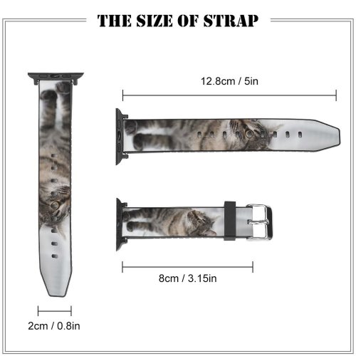 yanfind Watch Strap for Apple Watch Funny Curiosity Sit Cute Little Young  Tabby Family Pet Whisker Fur Compatible with iWatch Series 5 4 3 2 1