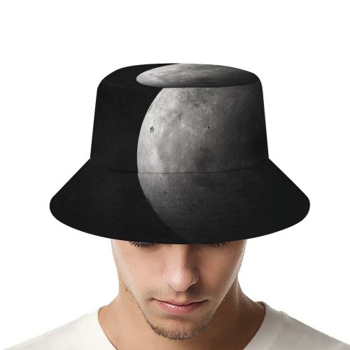 yanfind Adult Fisherman's Hat PIROD Space Black Dark Moon Planet Moon Fishing Fisherman Cap Travel Beach Sun protection
