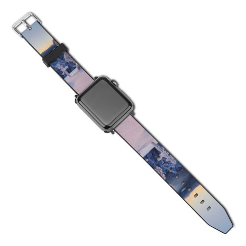 yanfind Watch Strap for Apple Watch Konttainen Fell Finland Hill Winter Snowy Trees Snow Covered Sunrise Horizon Landscape Compatible with iWatch Series 5 4 3 2 1