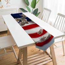 Yanfind Table Runner Blur Honor Liberty Spangled Flowers Independence Usa Administration Memorial Flag Veterans Th Everyday Dining Wedding Party Holiday Home Decor