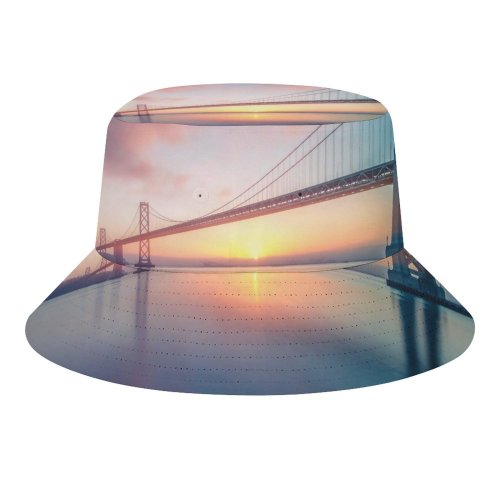 yanfind Adult Fisherman's Hat Oakland Bay Bridge San Francisco California Sunrise Exposure Landscape Fishing Fisherman Cap Travel Beach Sun protection