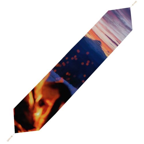 Yanfind Table Runner Backlit Sunset Adventure Landscape Evening Travel Light Beach Sun Outdoors Scenic Flame Everyday Dining Wedding Party Holiday Home Decor