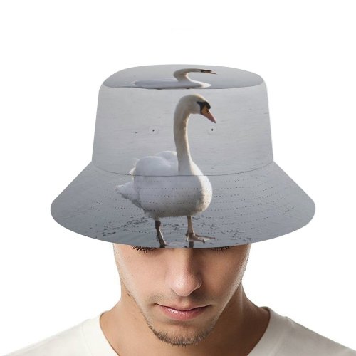 yanfind Adult Fisherman's Hat Winter Frozen Ducks Atmospheric Reflection Ice Beak Geese Duck Swans Bird Swan Fishing Fisherman Cap Travel Beach Sun protection