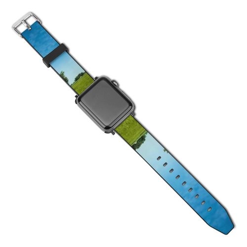 yanfind Watch Strap for Apple Watch Scenery Field Tree Sky Fields Paddy Grass Rural Plant Free Meadows Compatible with iWatch Series 5 4 3 2 1
