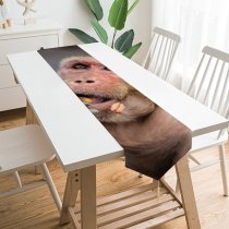 Yanfind Table Runner Ape Portrait Surprise Watching Fur Look Jaipur Peanut Eating Face Images Monkey Everyday Dining Wedding Party Holiday Home Decor
