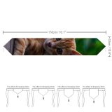 Yanfind Table Runner Funny Curiosity Cute Cat Baby Little Eye Staring Tabby Pet Whisker Downy Everyday Dining Wedding Party Holiday Home Decor