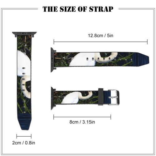 yanfind Watch Strap for Apple Watch  Swans Feather Feathers Lake Grey Pond Duck Marsh Ballet Dance Bird Compatible with iWatch Series 5 4 3 2 1