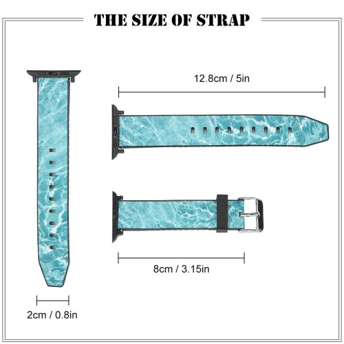 yanfind Watch Strap for Apple Watch Texture Shining Light Pool Summer Hot Aqua Turquoise Azure Resources Wave Wind Compatible with iWatch Series 5 4 3 2 1