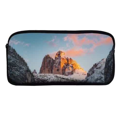 yanfind Pencil Case YHO Daniel Seßler Tre Cime Di Lavaredo Italy  Range Rock Formations Snow Zipper Pens Pouch Bag for Student Office School