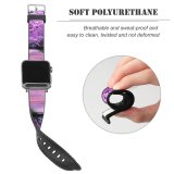yanfind Watch Strap for Apple Watch Cherry  Trees Purple Flowers Pathway Park Floral Colorful Spring Beautiful Compatible with iWatch Series 5 4 3 2 1