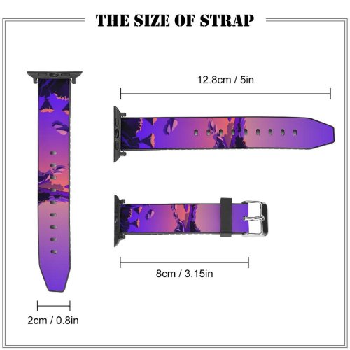 yanfind Watch Strap for Apple Watch Lake Mountains Rocks  Sunset Purple Sky Sky Scenery MacOS Big Sur Compatible with iWatch Series 5 4 3 2 1