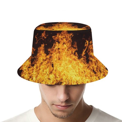 yanfind Adult Fisherman's Hat Ricardo Gomez Angel Black Dark Bonfire Dark Flames Night Fishing Fisherman Cap Travel Beach Sun protection