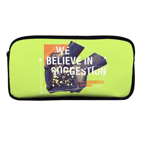 yanfind Pencil Case YHO Quotes Believe Suggestion Regret Zipper Pens Pouch Bag for Student Office School