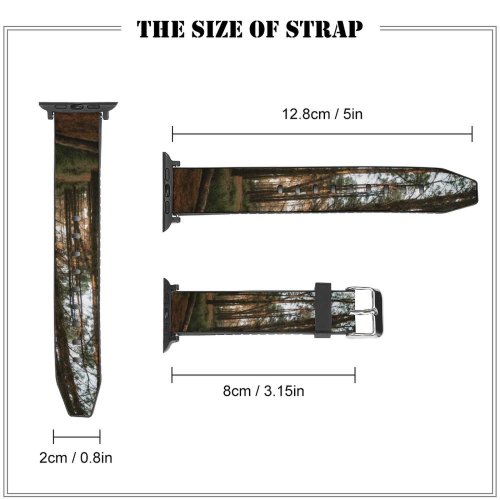 yanfind Watch Strap for Apple Watch Forrest  Tree Birch Plant Sunset Free Jungle Woodland Cape Outdoors Compatible with iWatch Series 5 4 3 2 1
