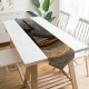 Yanfind Table Runner Boats Coniferous Picturesque Serene Fog Rural Scenery Placid Hazy Mountains Daytime Mm Everyday Dining Wedding Party Holiday Home Decor