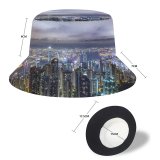 yanfind Adult Fisherman's Hat Denys Nevozhai Hong Kong City River Night Time Skyscrapers Clouds Cityscape Fishing Fisherman Cap Travel Beach Sun protection