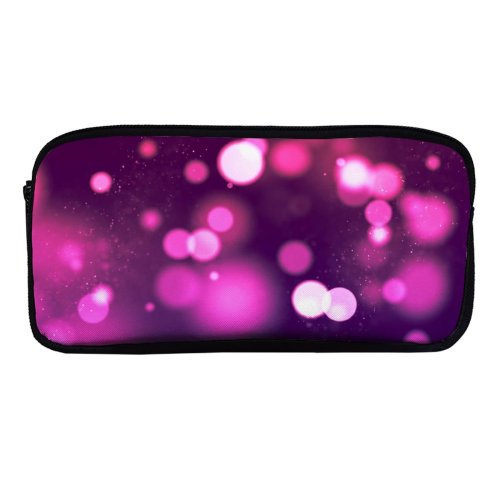 yanfind Pencil Case YHO Abstract Bokeh Purple Sparkles Zipper Pens Pouch Bag for Student Office School