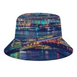 yanfind Adult Fisherman's Hat Daniam Chou Hong Kong City Cityscape Nightlife Skyscrapers Waterfront Reflections River Nighttime Fishing Fisherman Cap Travel Beach Sun protection