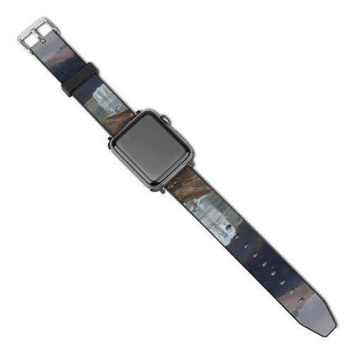 yanfind Watch Strap for Apple Watch Domain Pictures Outdoors Grey Snow   Public Meteorology Marine Meteorological Compatible with iWatch Series 5 4 3 2 1