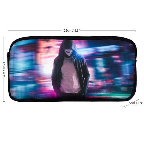 yanfind Pencil Case YHO Ritvikshukla Anonymous Neon City Lights Urban Light Trails Zipper Pens Pouch Bag for Student Office School