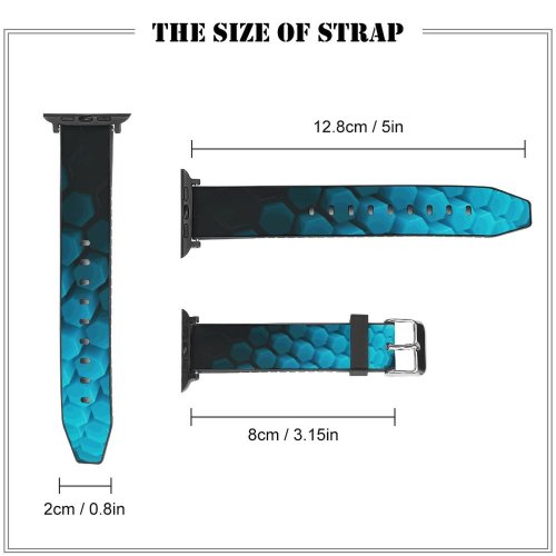 yanfind Watch Strap for Apple Watch Dante Metaphor Abstract Hexagons Patterns Cyan Blocks Compatible with iWatch Series 5 4 3 2 1