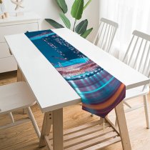 Yanfind Table Runner Pang Yuhao Marina Bay Sands Singapore Hour Night Lights Waterfront Reflection Modern Everyday Dining Wedding Party Holiday Home Decor