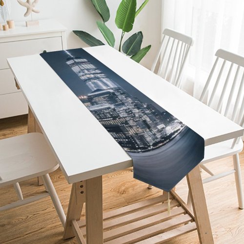 Yanfind Table Runner Jake Blucker Manhattan Trade Center Freedom Tower York City Night Cityscape City Everyday Dining Wedding Party Holiday Home Decor