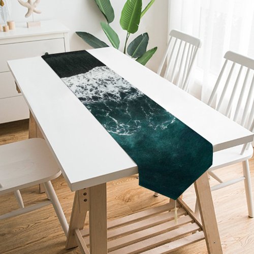 Yanfind Table Runner Daria Shevtsova Beach Aerial Seashore Ocean Everyday Dining Wedding Party Holiday Home Decor