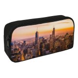 yanfind Pencil Case YHO Chicago Cityscape Skyscrapers Dawn Sunset City Lights Illinois USA Zipper Pens Pouch Bag for Student Office School