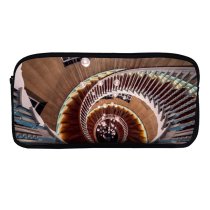 yanfind Pencil Case YHO Otto Berkeley Spiral Staircase Wooden Lights Look Descent Interior Curves Zipper Pens Pouch Bag for Student Office School