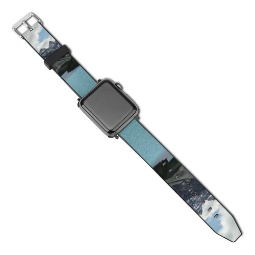 yanfind Watch Strap for Apple Watch Landscape Exploring Creative Pictures Cloud Outdoors Snow Tree Alps  Range Compatible with iWatch Series 5 4 3 2 1