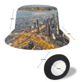 yanfind Adult Fisherman's Hat Dubai City Aerial Cityscape City Lights Exposure United Arab Emirates Skyscrapers High Fishing Fisherman Cap Travel Beach Sun protection