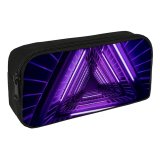 yanfind Pencil Case YHO Sandro Katalina Architecture Neon  Purple Light Look Geometrical Indoor Lights Glowing Zipper Pens Pouch Bag for Student Office School