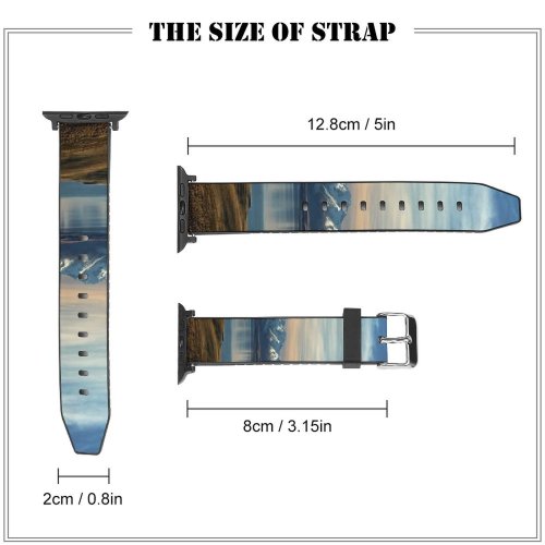 yanfind Watch Strap for Apple Watch Landscape Peak Tekapo Pictures Outdoors Stock Snow Alps Sunset  Free Compatible with iWatch Series 5 4 3 2 1
