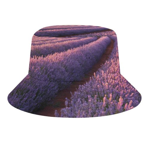 yanfind Adult Fisherman's Hat Destin Sparks Lavender Fields Lavender Flowers Sunrise Mountains Landscape Flower Garden Purple Fishing Fisherman Cap Travel Beach Sun protection