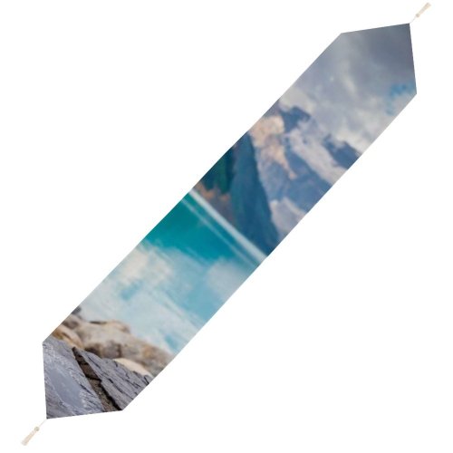 Yanfind Table Runner Jf Brou Dog Mountains Lake Louise Clouds Pet Everyday Dining Wedding Party Holiday Home Decor