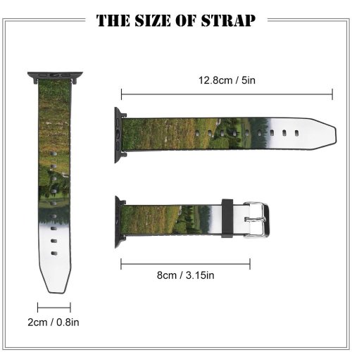 yanfind Watch Strap for Apple Watch Poland Mountains Plants Landscape Plant Meadow Fog Mist Haze Tree Trees Grass Compatible with iWatch Series 5 4 3 2 1