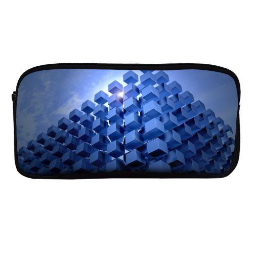 yanfind Pencil Case YHO PIRO Graphics CGI Cubes Architecture Zipper Pens Pouch Bag for Student Office School
