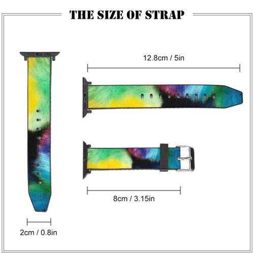 yanfind Watch Strap for Apple Watch Daniele Levis Pelusi Faux Fur Pom Balls Multicolor Colorful Macro Closeup Vibrant Compatible with iWatch Series 5 4 3 2 1