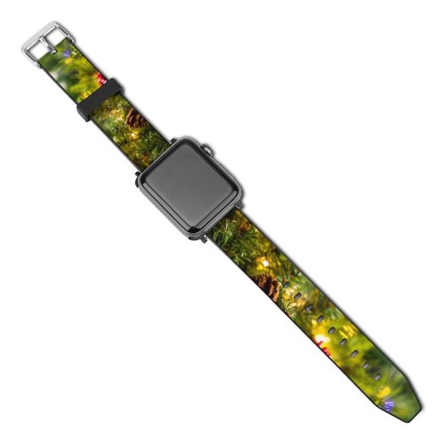 yanfind Watch Strap for Apple Watch Abies Pine Plant Domain Spruce Pictures Tree Ornament Light Fir Bokeh Compatible with iWatch Series 5 4 3 2 1