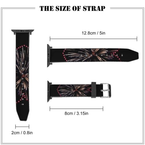 yanfind Watch Strap for Apple Watch Dark Love Heart Fireworks Sparkles Celebrations Night Compatible with iWatch Series 5 4 3 2 1
