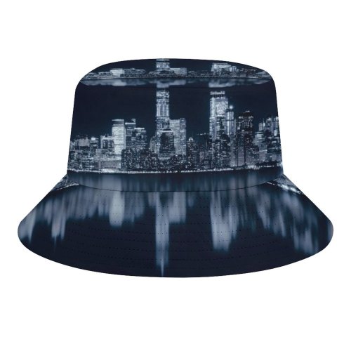yanfind Adult Fisherman's Hat GoMustang Black Dark York City Night Cityscape City Lights Reflections Dark Fishing Fisherman Cap Travel Beach Sun protection